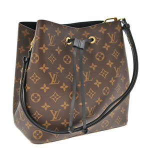 LOUIS VUITTON Neo Noe Drawstring Bag Shoulder Monogram Brown Noir Black